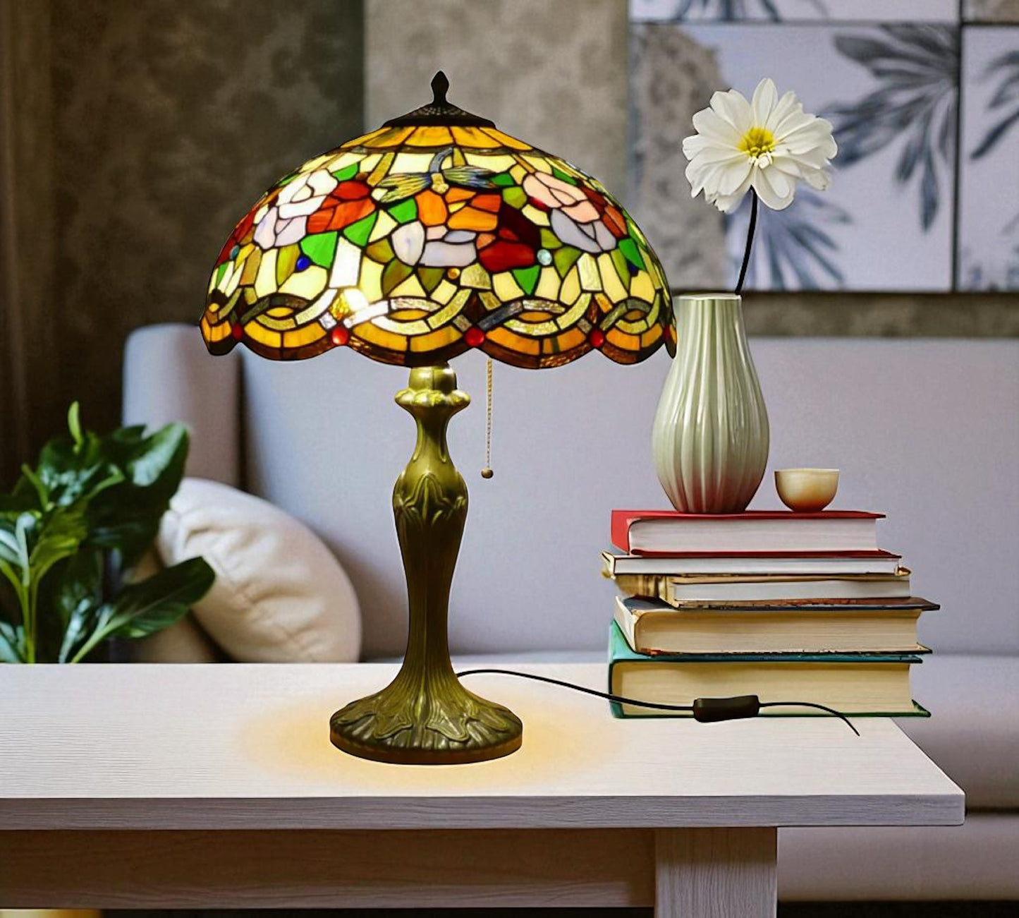 CDH 16" Tiffany Table Lamp 40cm Shade (15002)