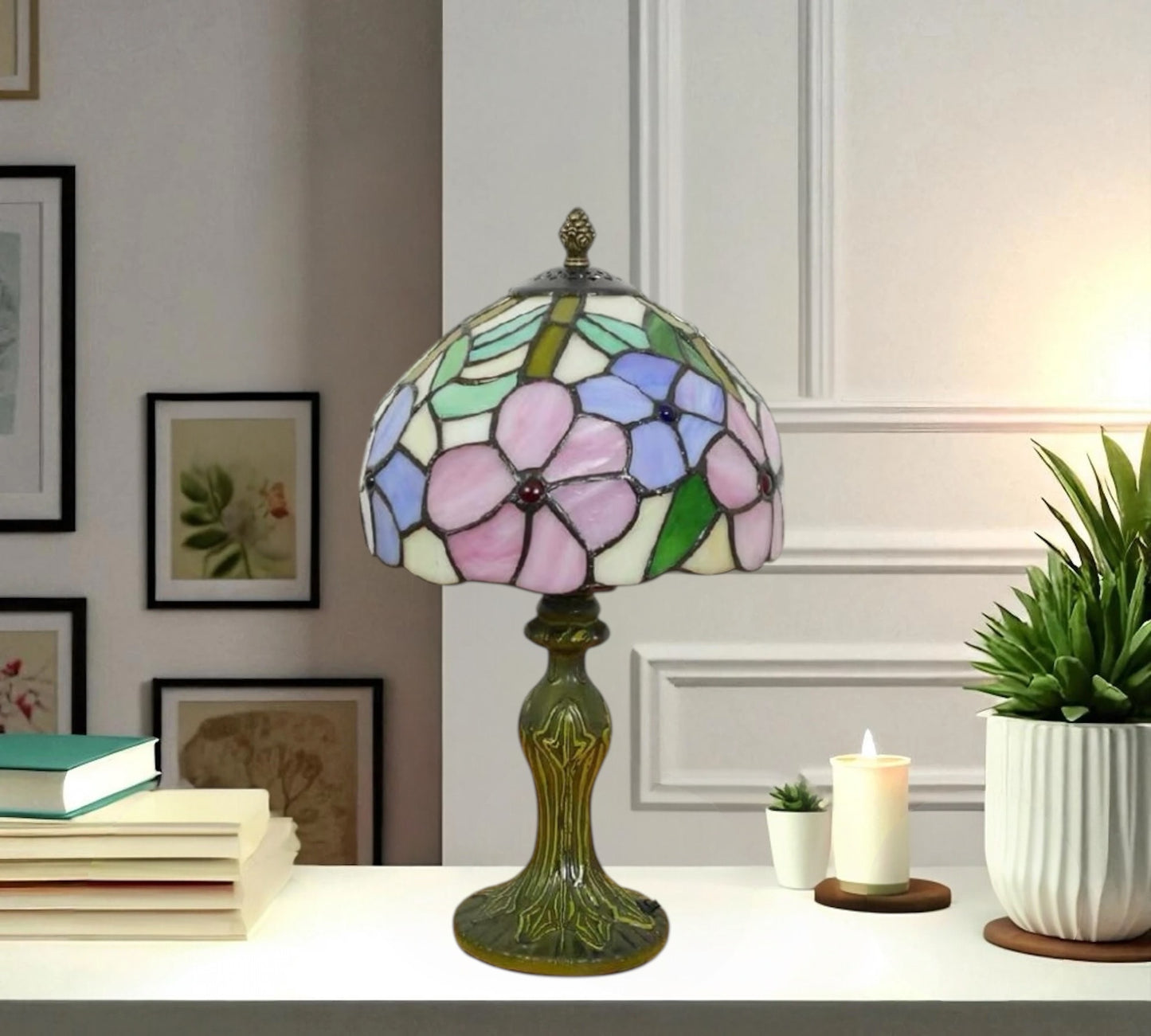 CDH 10" Tiffany Table Lamp with 20cm Shade (12098S)