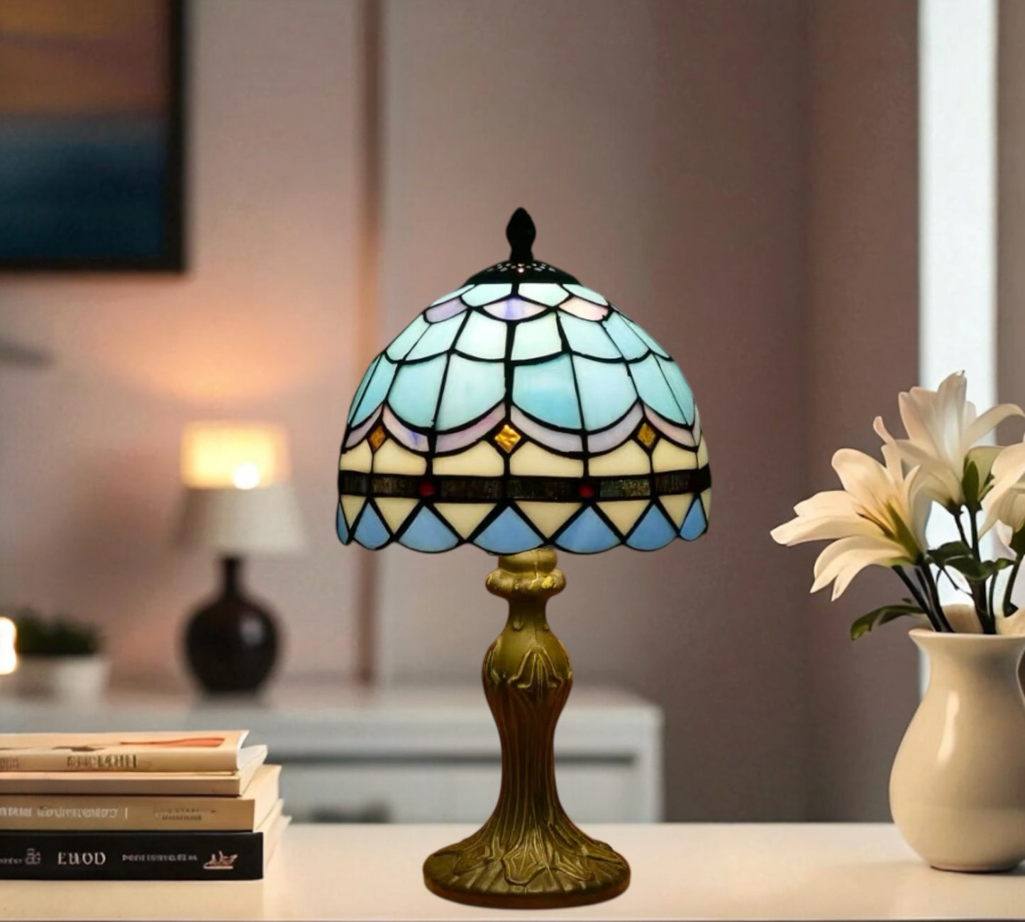 CDH 10" Tiffany Table Lamp with 20cm Shade (12101S)