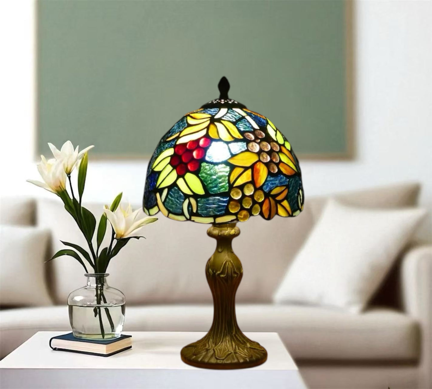 CDH 10" Tiffany Table Lamp with 20cm Shade (12099S)