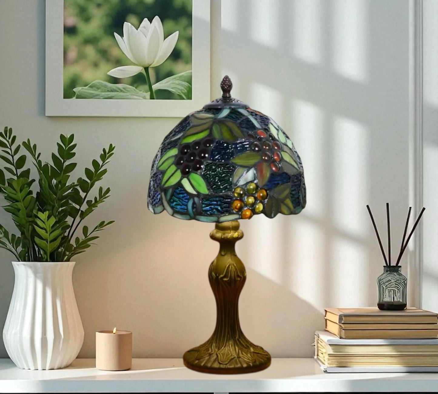 CDH 10" Tiffany Table Lamp with 20cm Shade (12099S)