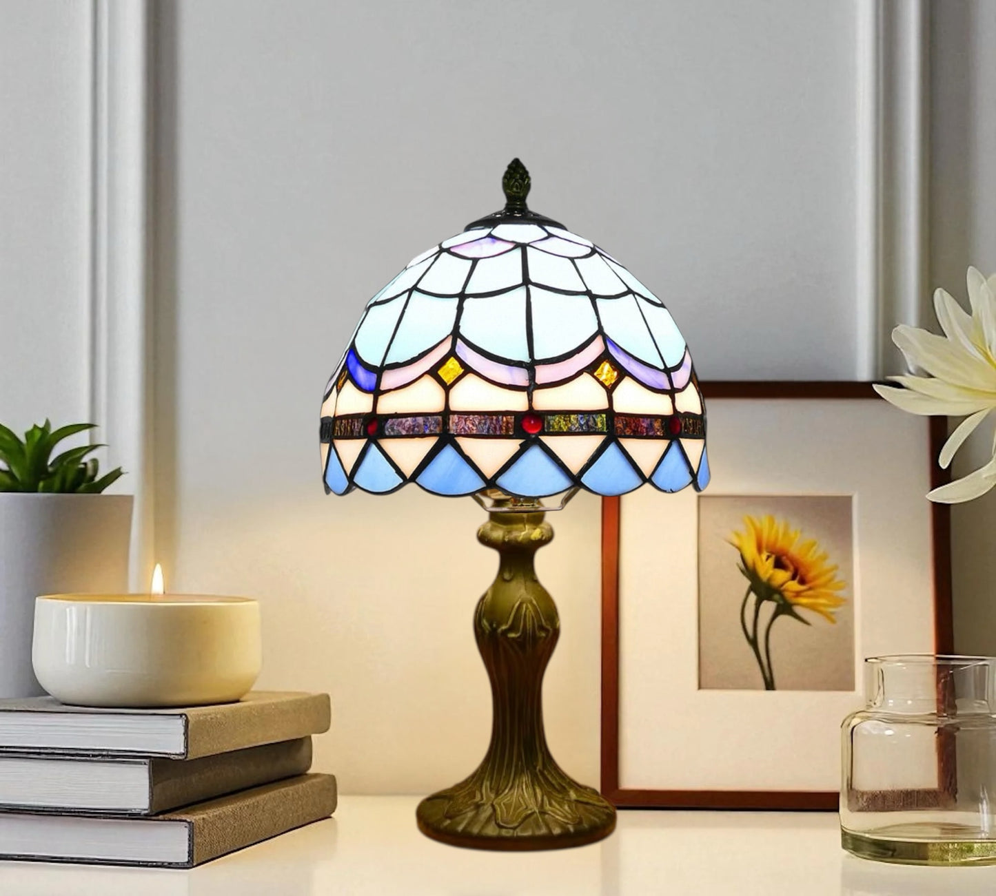 CDH 10" Tiffany Table Lamp with 20cm Shade (12101S)