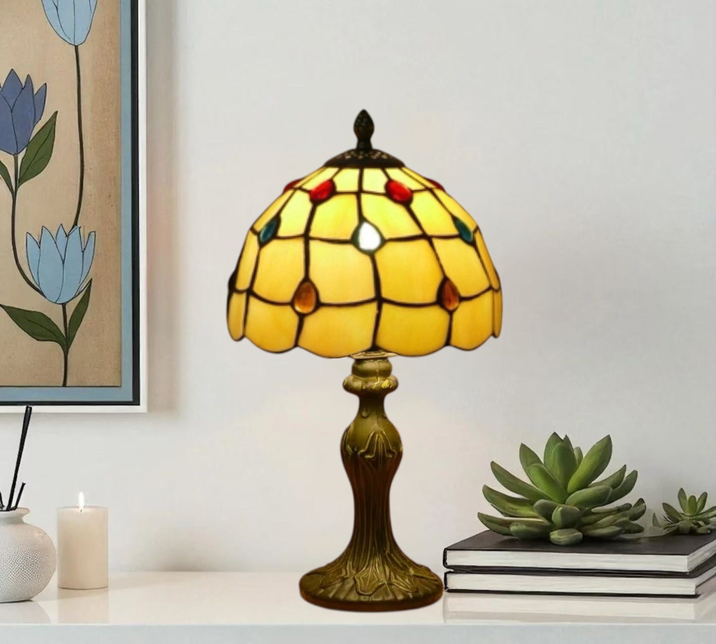 CDH 10" Tiffany Table Lamp with 20cm Shade (12013S)