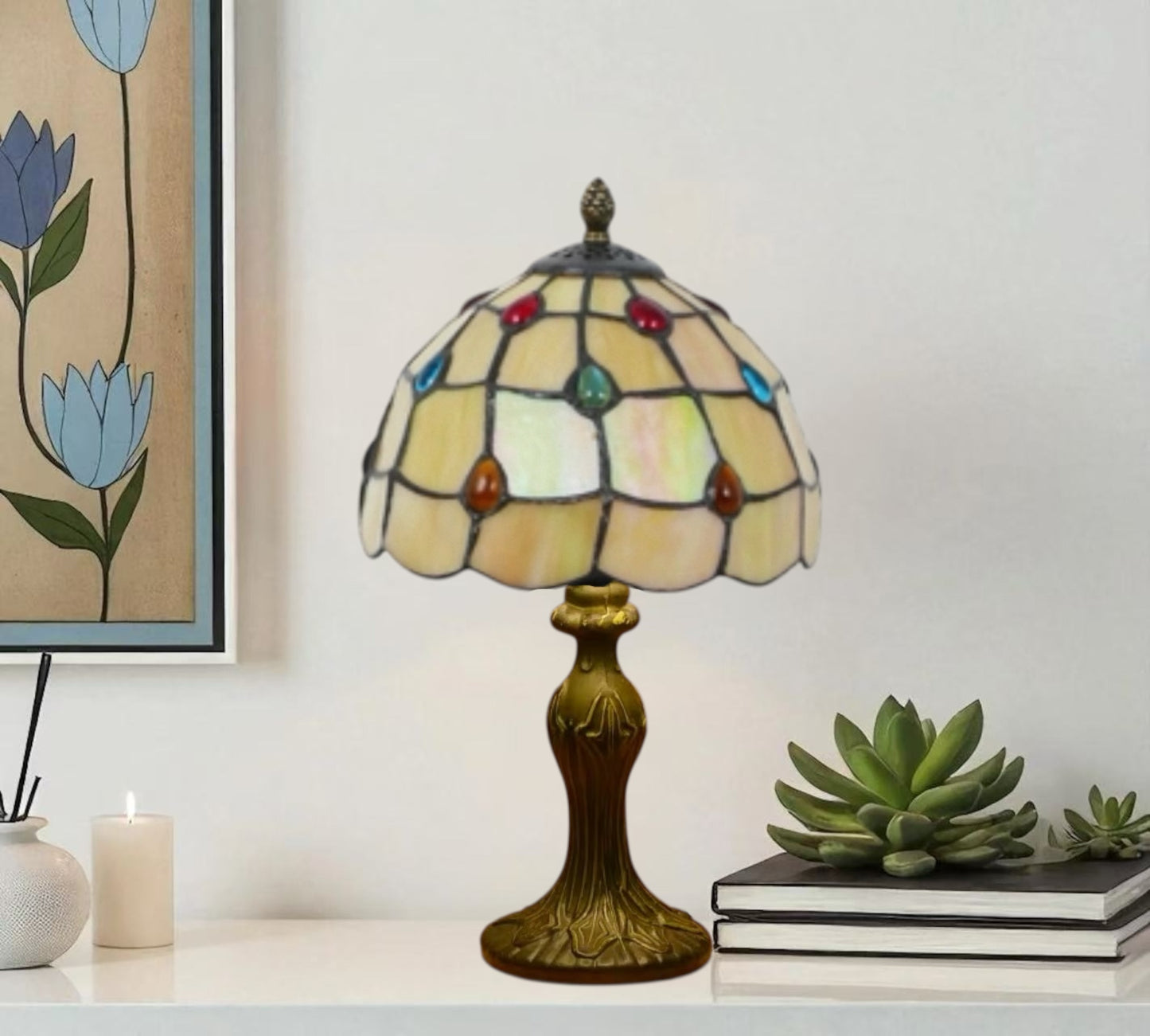 CDH 10" Tiffany Table Lamp with 20cm Shade (12013S)