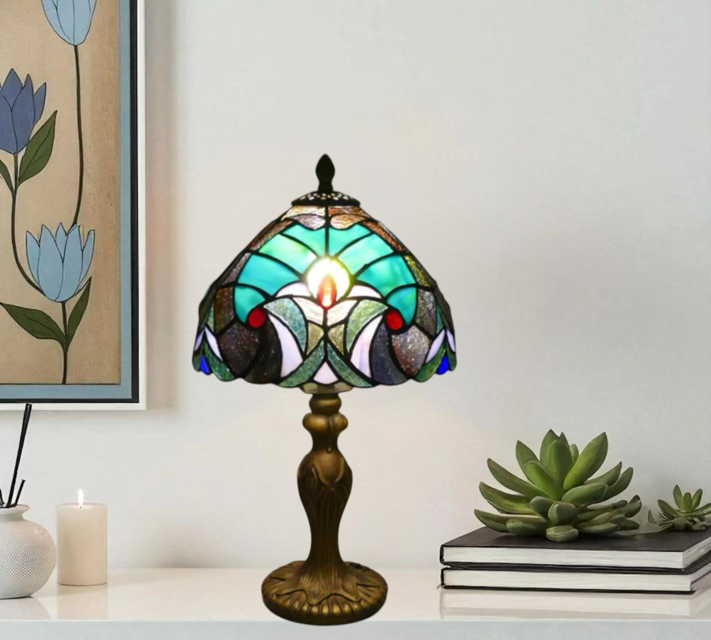 CDH 10" Tiffany Table Lamp with 20cm Shade (12103S)