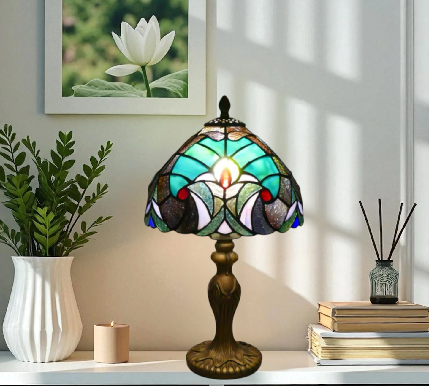 CDH 10" Tiffany Table Lamp with 20cm Shade (12103S)