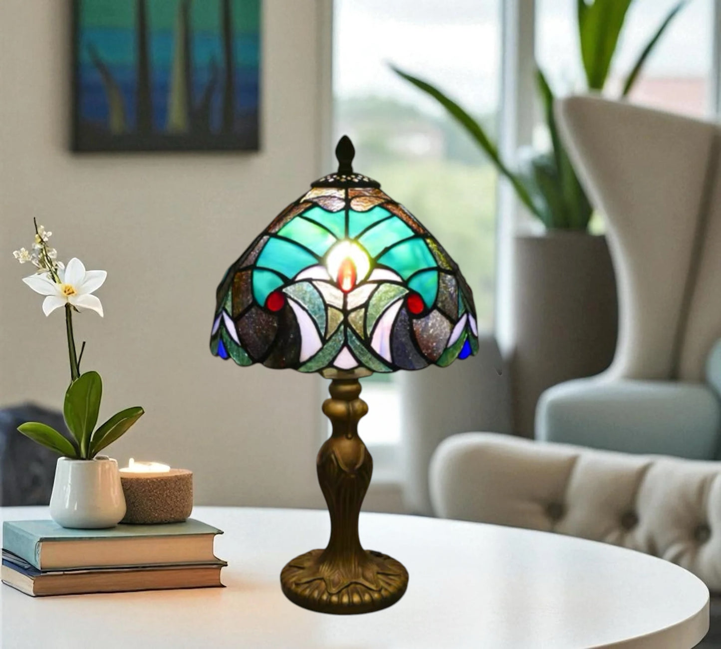 CDH 10" Tiffany Table Lamp with 20cm Shade (12103S)