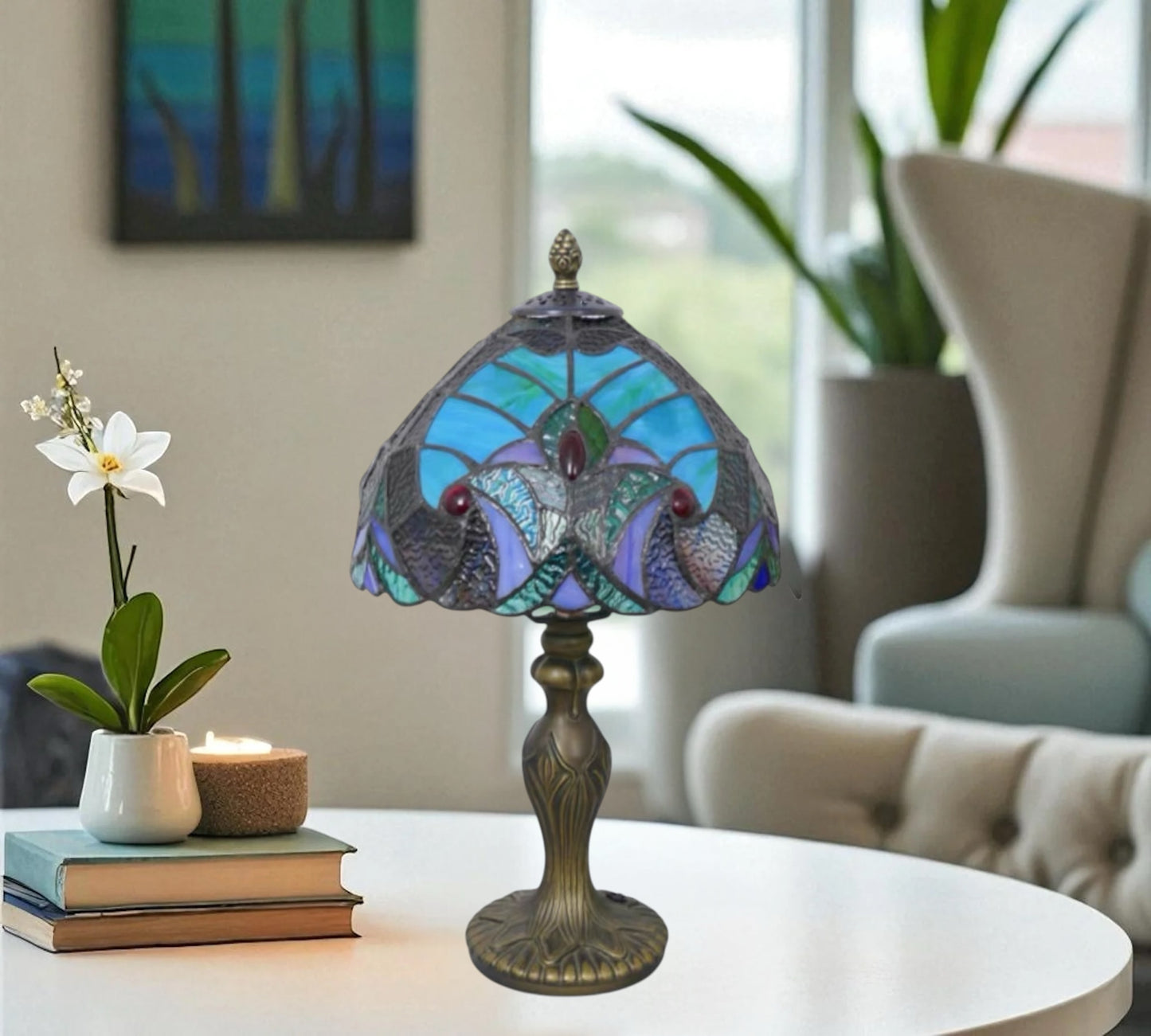 CDH 10" Tiffany Table Lamp with 20cm Shade (12103S)
