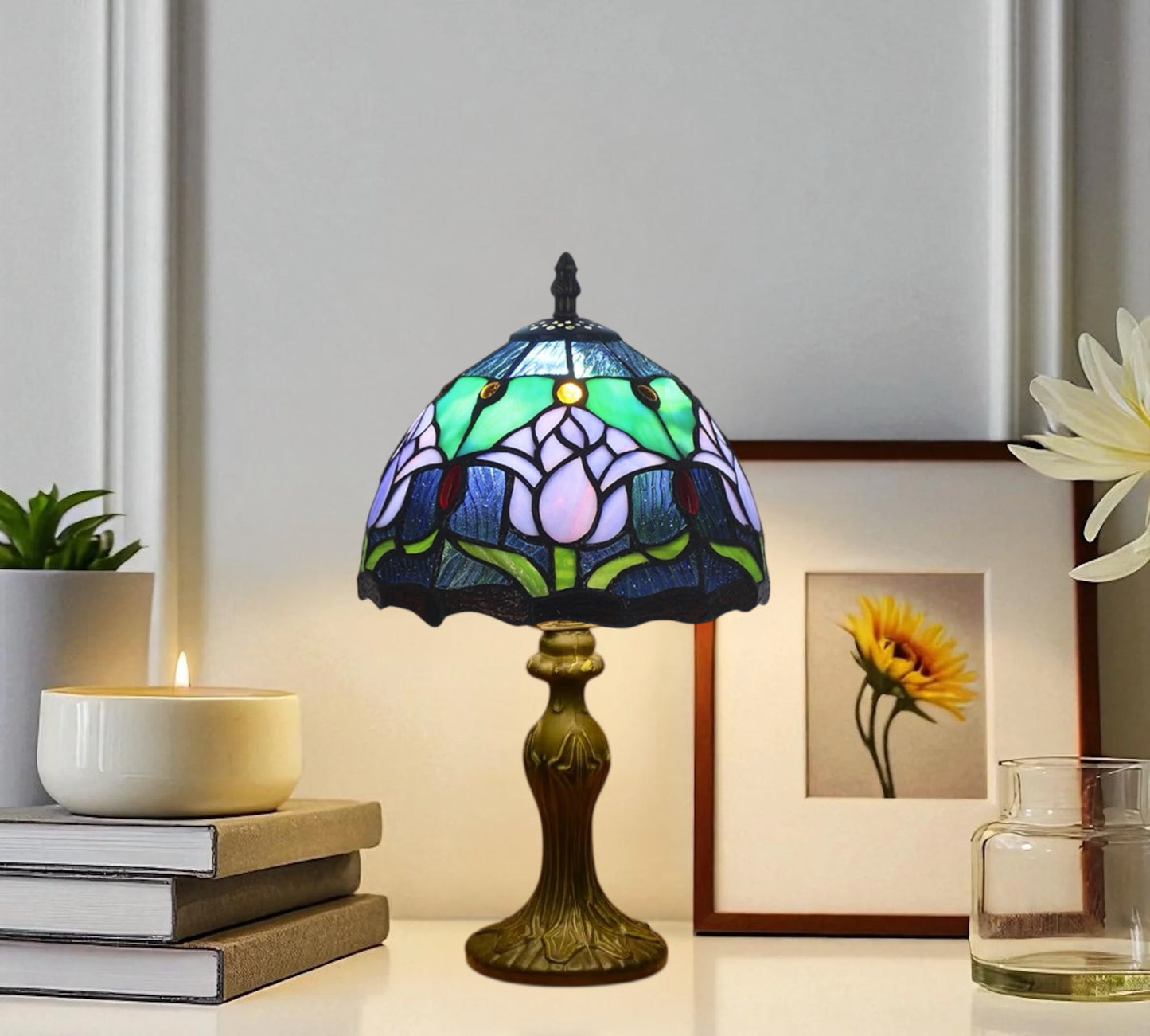 CDH 10" Tiffany Table Lamp with 20cm Shade (12009BS)