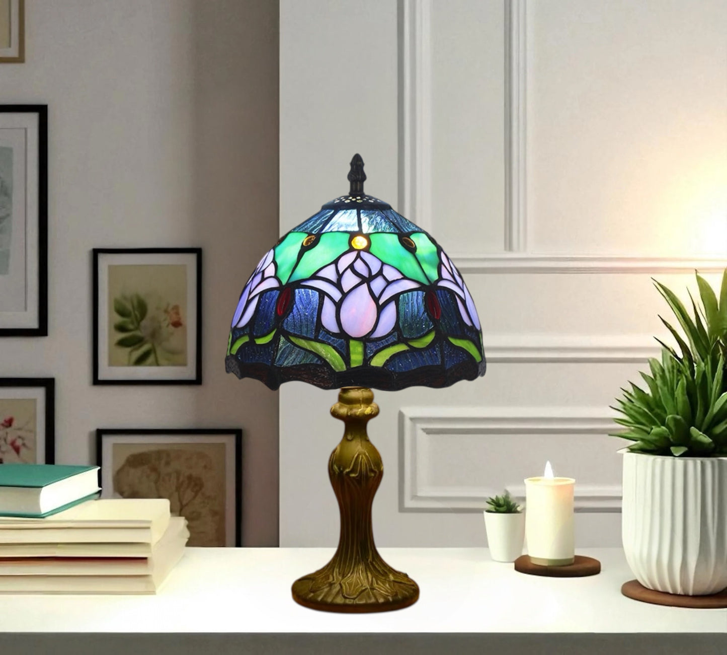 CDH 10" Tiffany Table Lamp with 20cm Shade (12009BS)