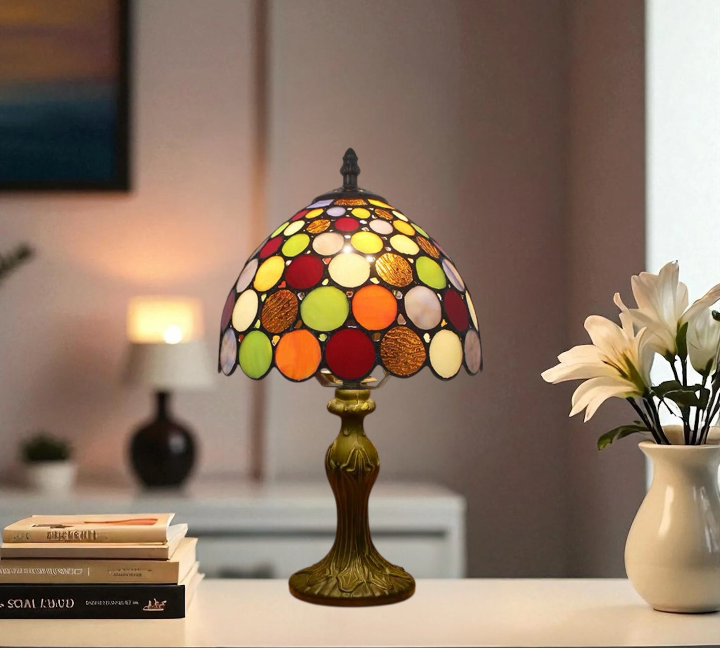 CDH 10" Tiffany Table Lamp with 20cm Shade (12111S)