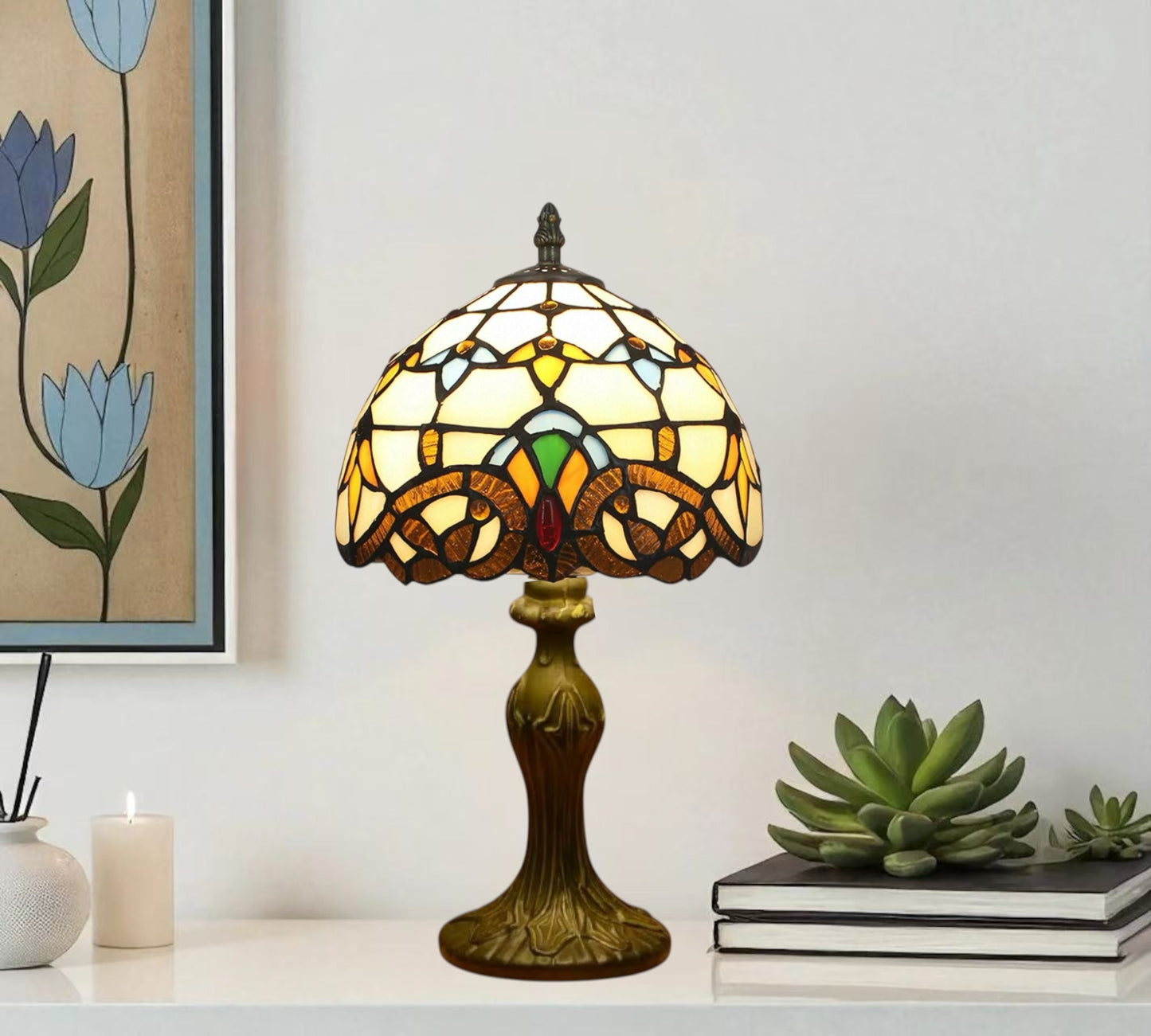 CDH 10" Tiffany Table Lamp with 20cm Shade (12025S)