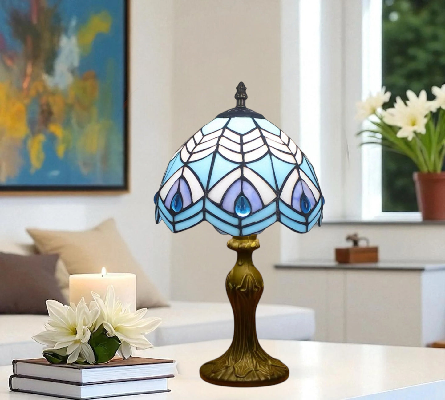 CDH 10" Tiffany Table Lamp with 20cm Shade (15036S)