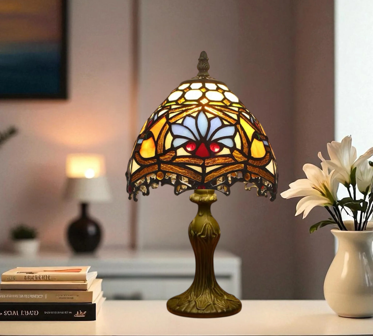 CDH 10" Tiffany Table Lamp with 20cm Shade (12011S)