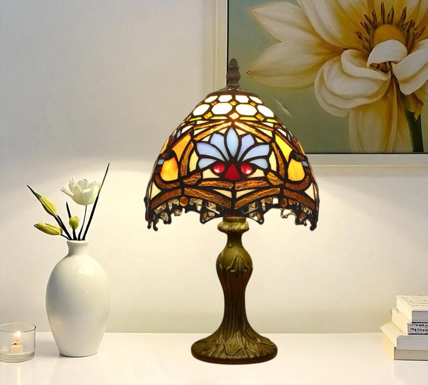 CDH 10" Tiffany Table Lamp with 20cm Shade (12011S)