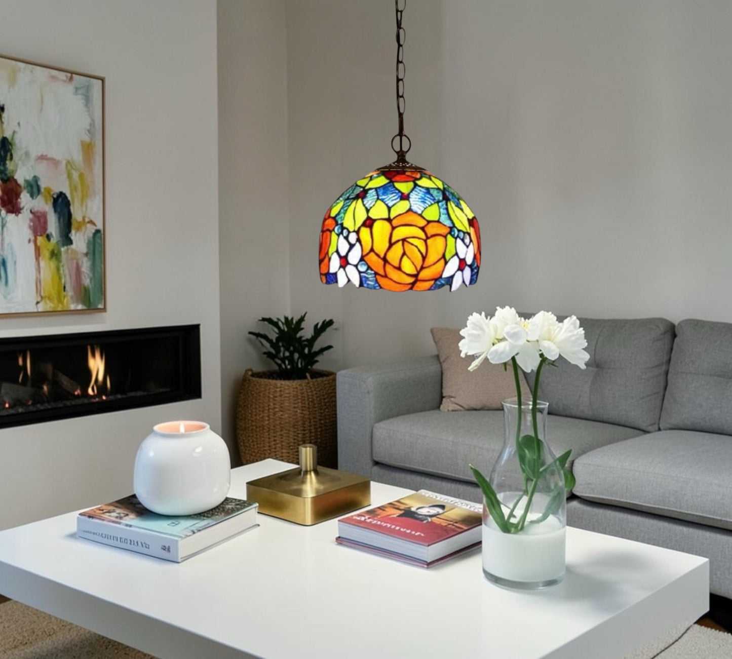 CDH 10" Tiffany Pendant Lamp with 20cm lamp shade (100163P)