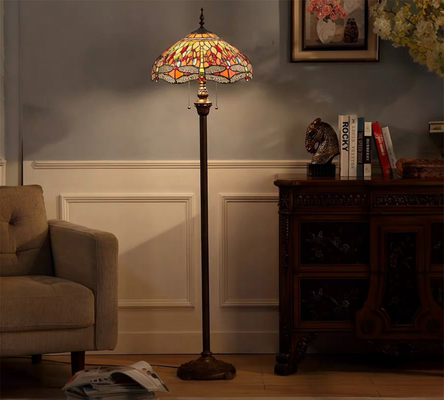 CDH Tiffany Floor Lamp (16035) 16" 40CM Shade