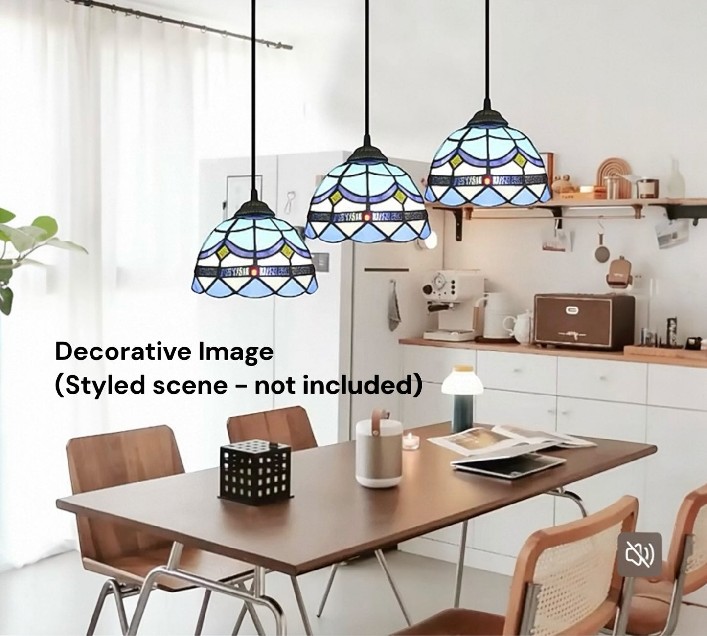 CDH 10" Tiffany Pendant Lamp with 20cm lamp shade (12022SPS)