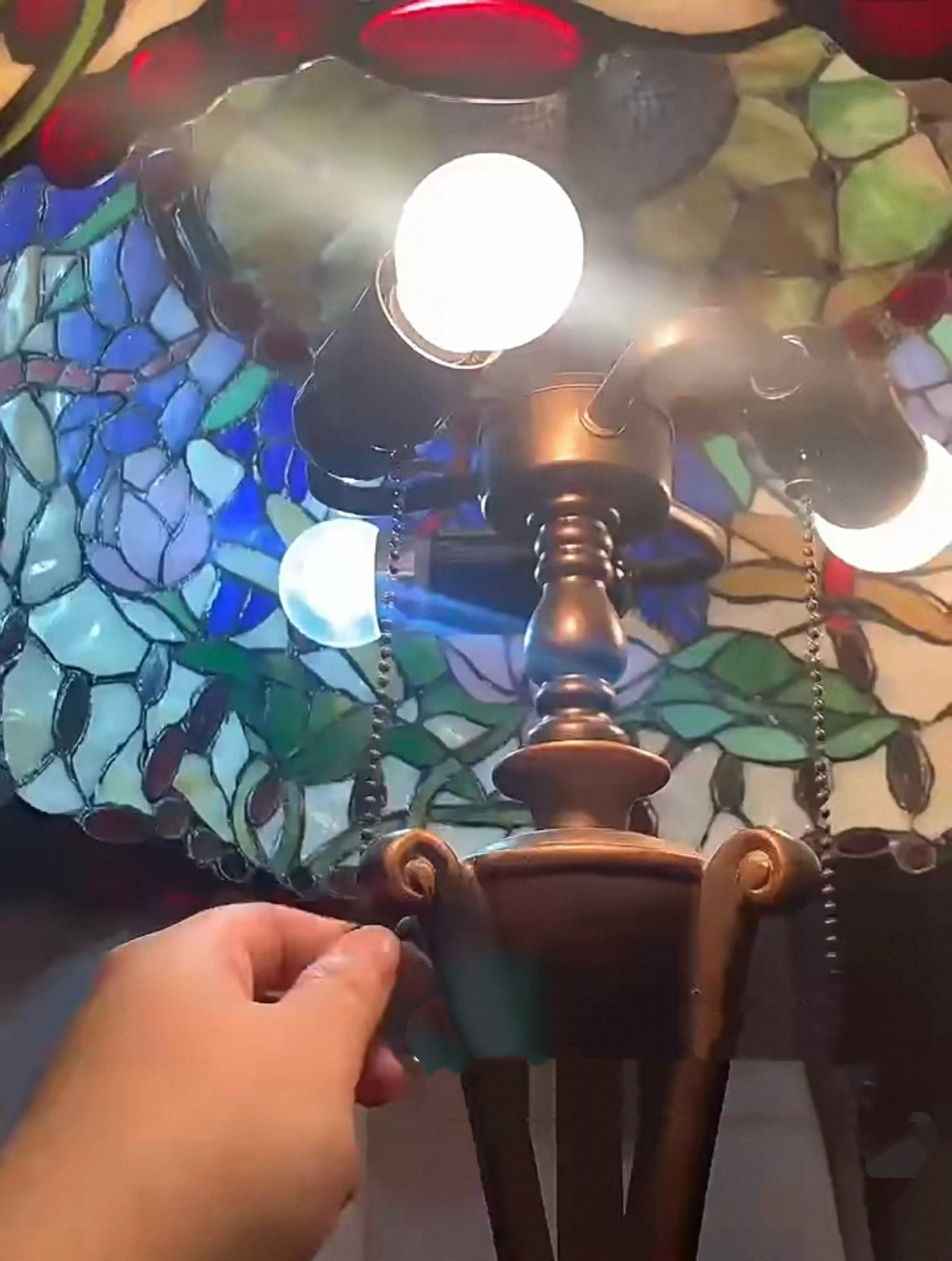 CDH Tiffany Floor Lamp Base 170cm high with 3 bulbs fittings (17005)