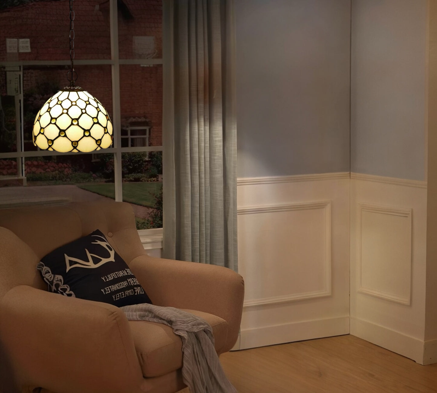 CDH 10" Tiffany Pendant Lamp with 20cm lamp shade (12021PSS)