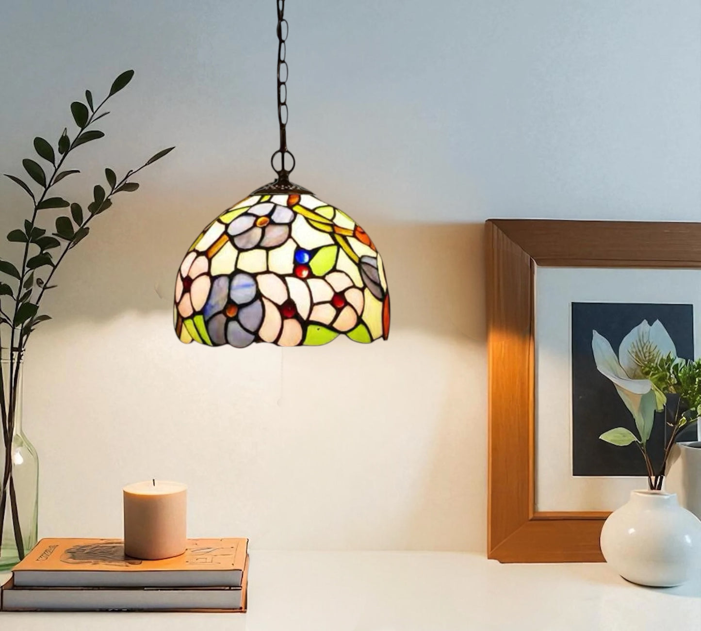 CDH 10" Tiffany Pendant Lamp with 20cm lamp shade (100002MP)
