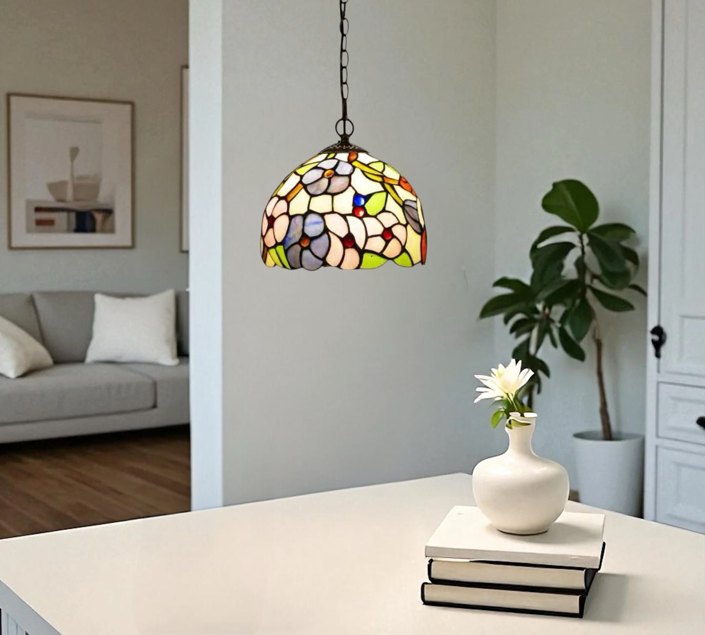 CDH 10" Tiffany Pendant Lamp with 20cm lamp shade (100002MP)