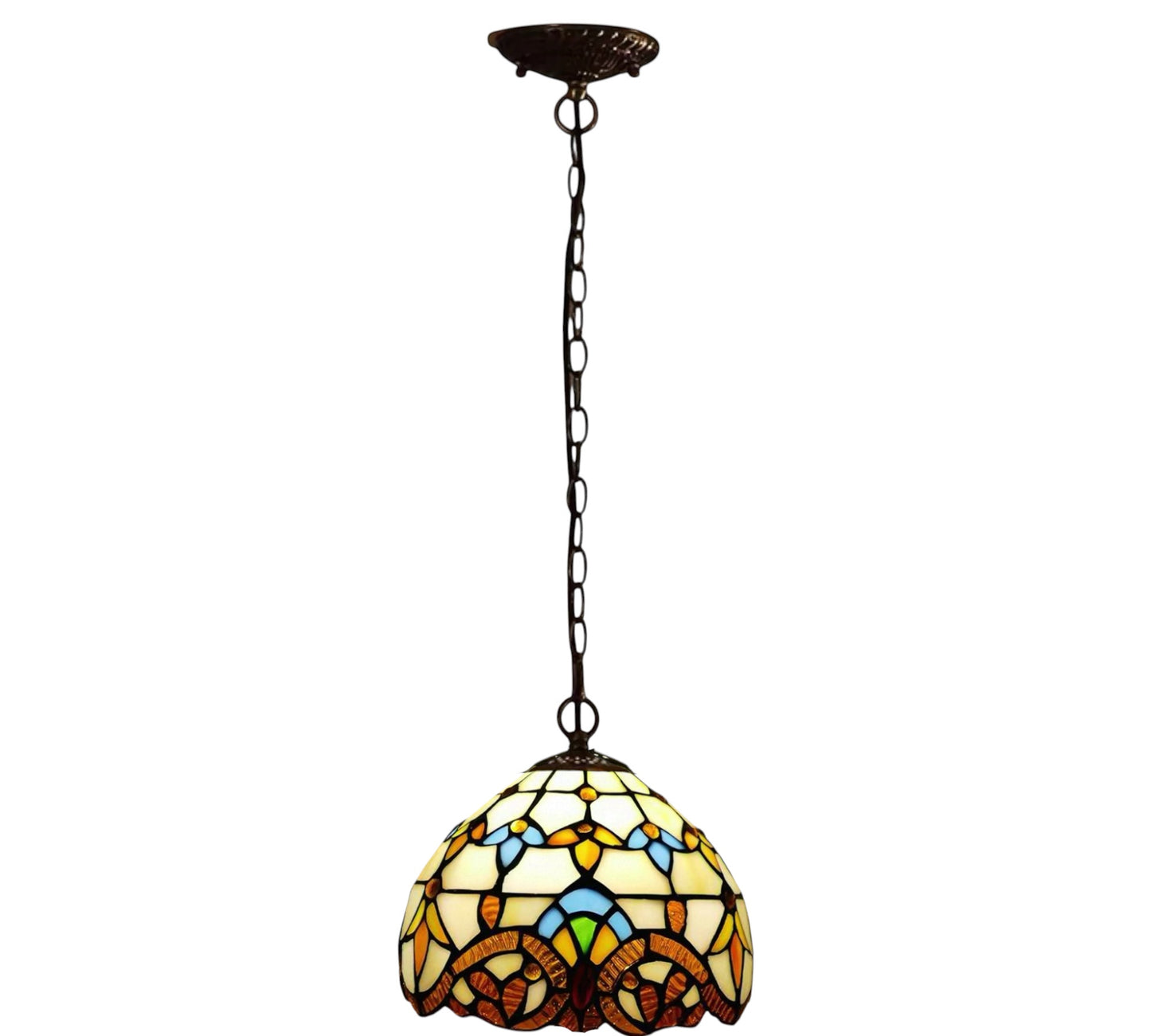 CDH 10" Tiffany Pendant Lamp with 20cm lamp shade (12025SPS)