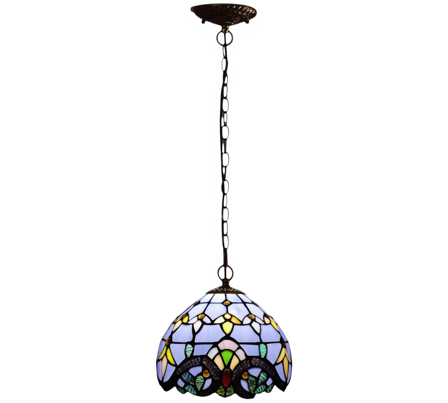 CDH 10" Tiffany Pendant Lamp with 20cm lamp shade (15008SPS)
