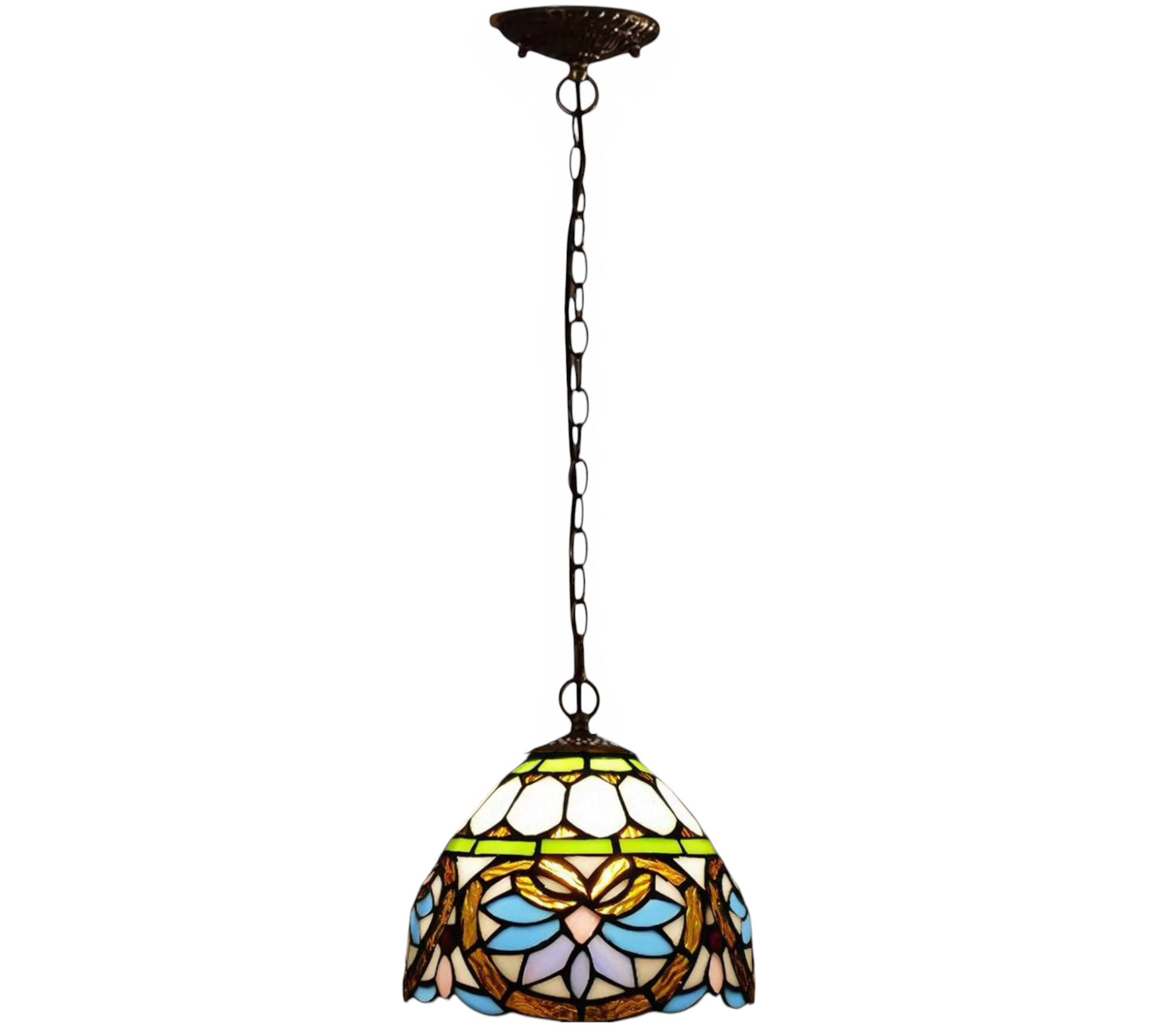 CDH 10" Tiffany Pendant Lamp with 20cm lamp shade (12045SPS)