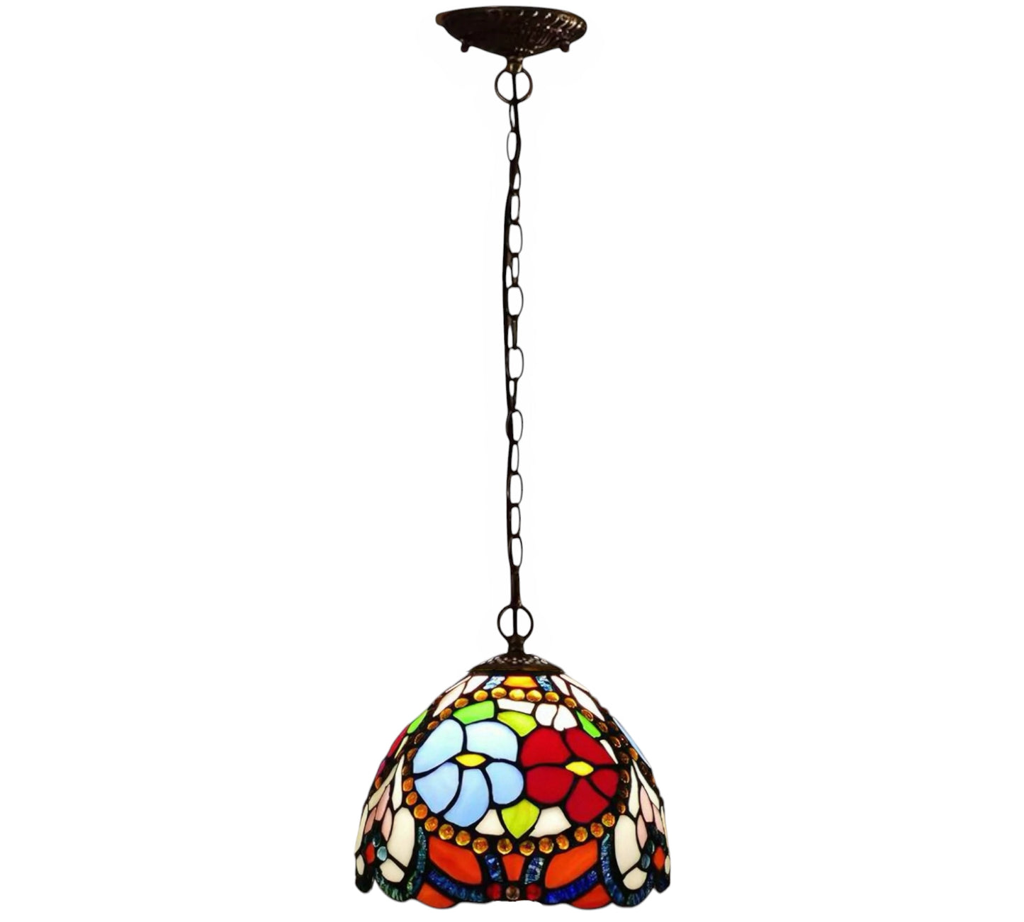 CDH 10" Tiffany Pendant Lamp with 20cm lamp shade (15030SPS)