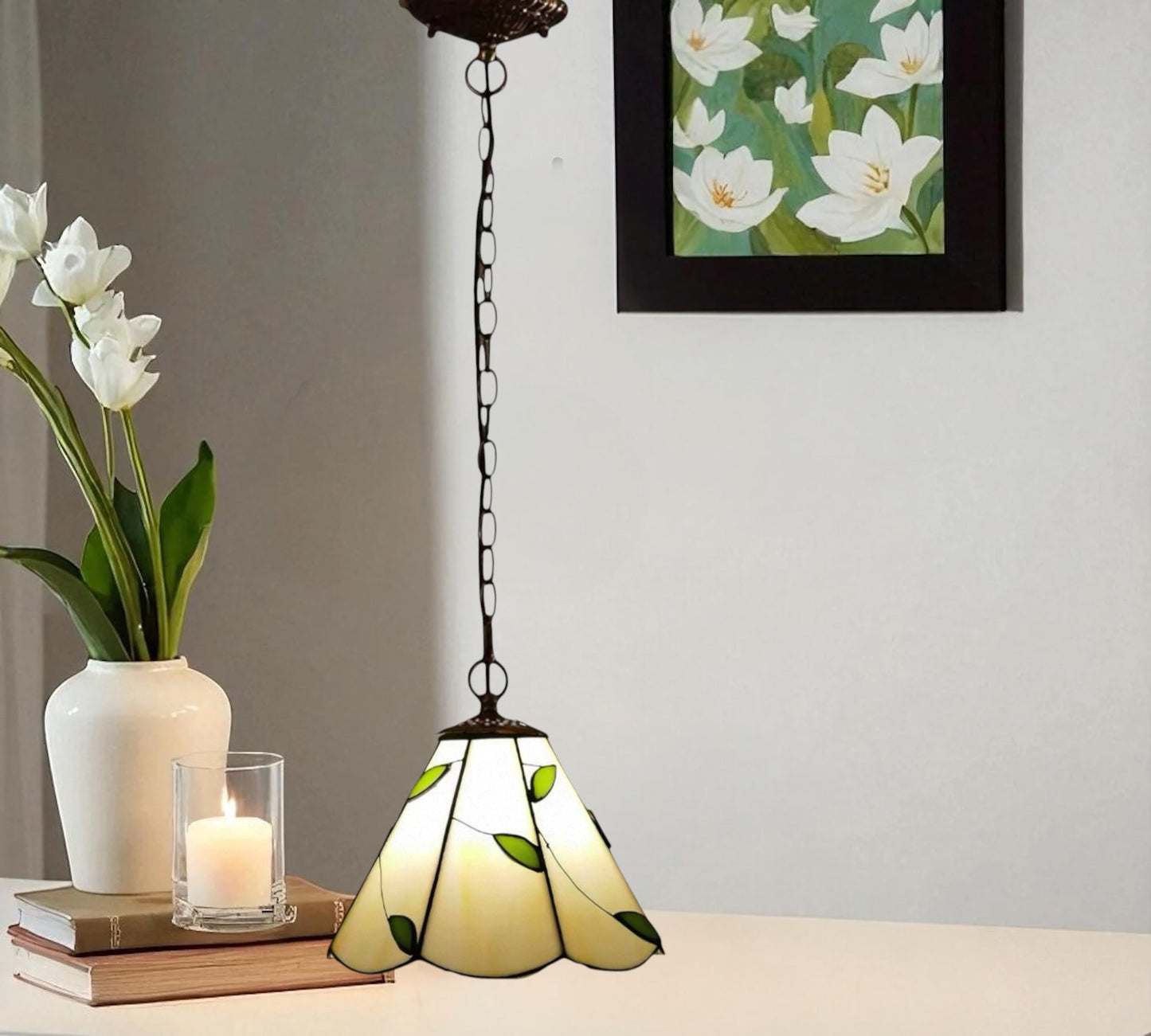 CDH 10" Tiffany Pendant Lamp with 20cm lamp shade (12066WPS)