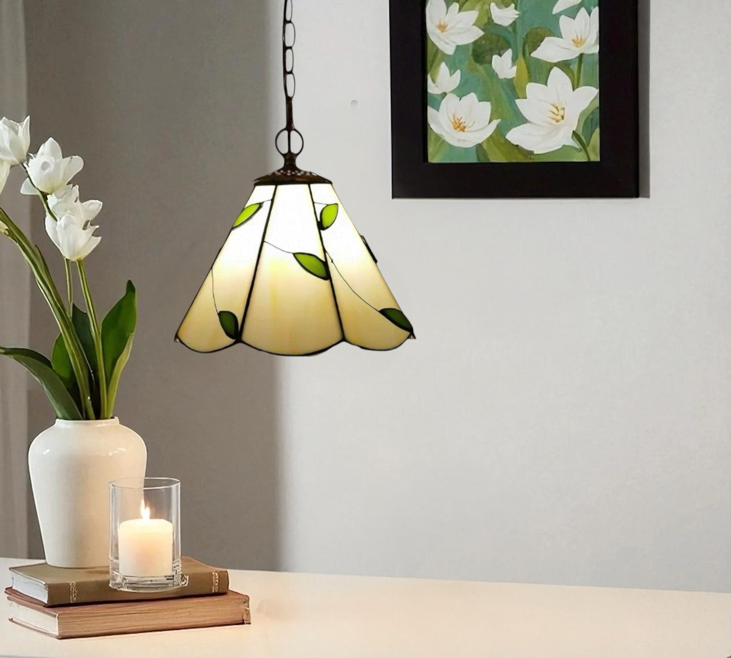 CDH 10" Tiffany Pendant Lamp with 20cm lamp shade (12066WPS)