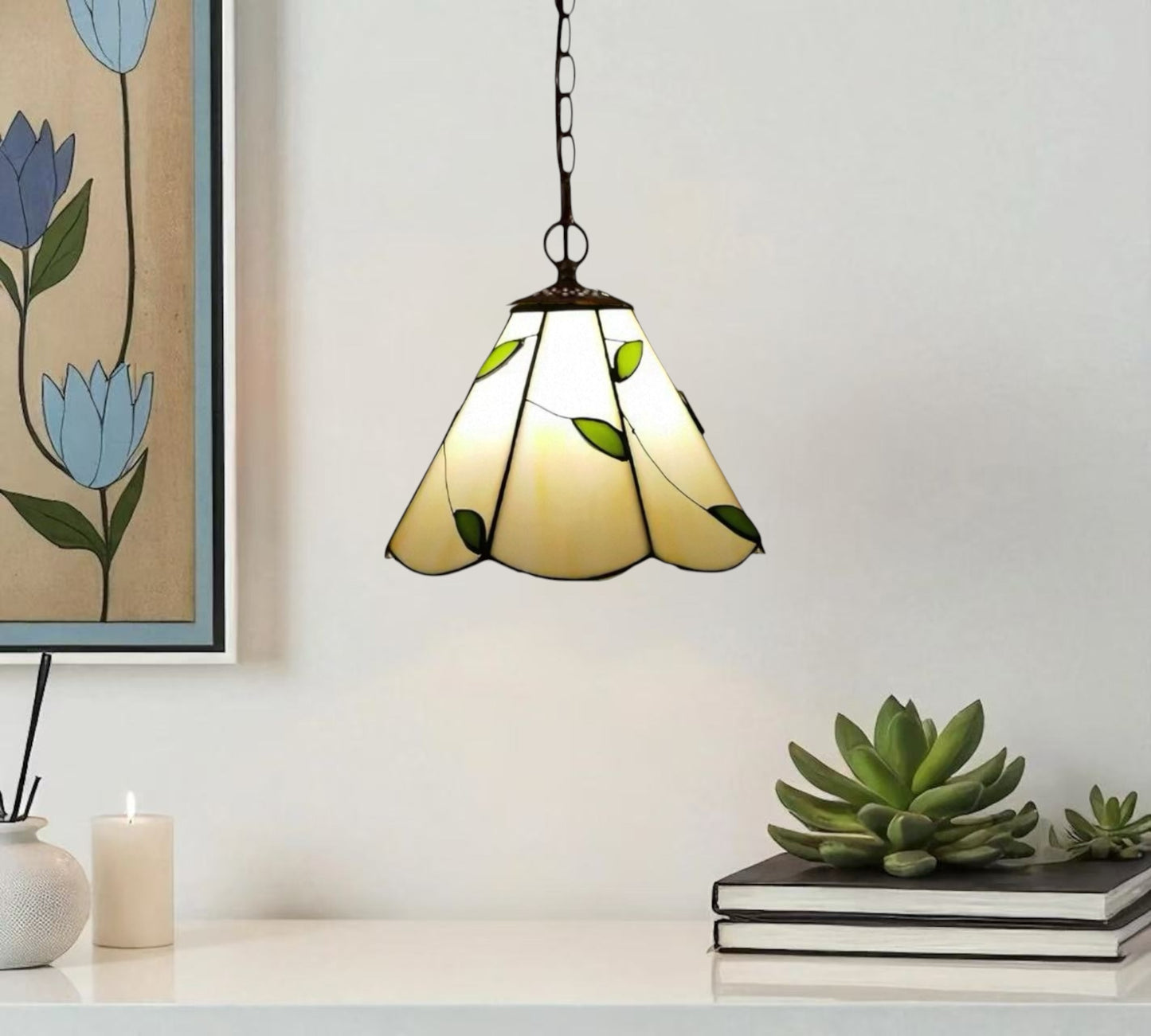CDH 10" Tiffany Pendant Lamp with 20cm lamp shade (12066WPS)