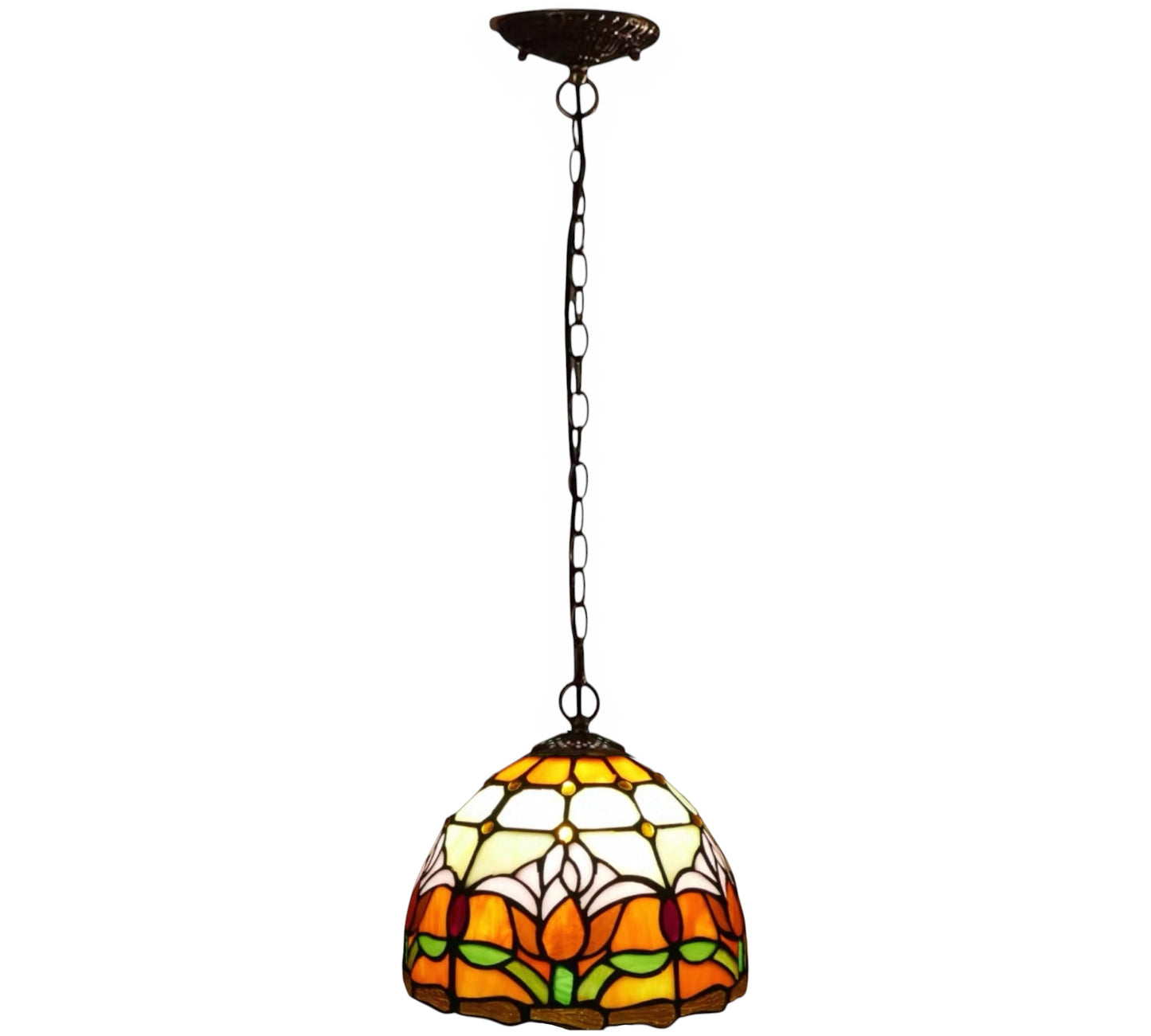 CDH 10" Tiffany Pendant Lamp with 20cm lamp shade (12009SPS)
