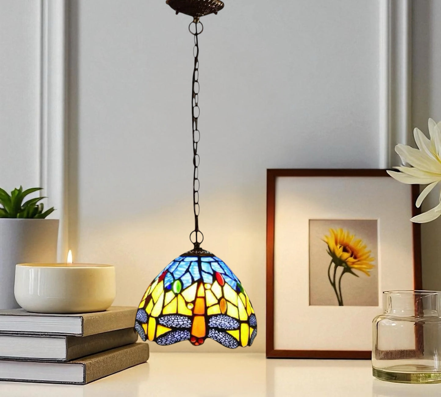 CDH 10" Tiffany Pendant Lamp with 20cm lamp shade (100160SPS)
