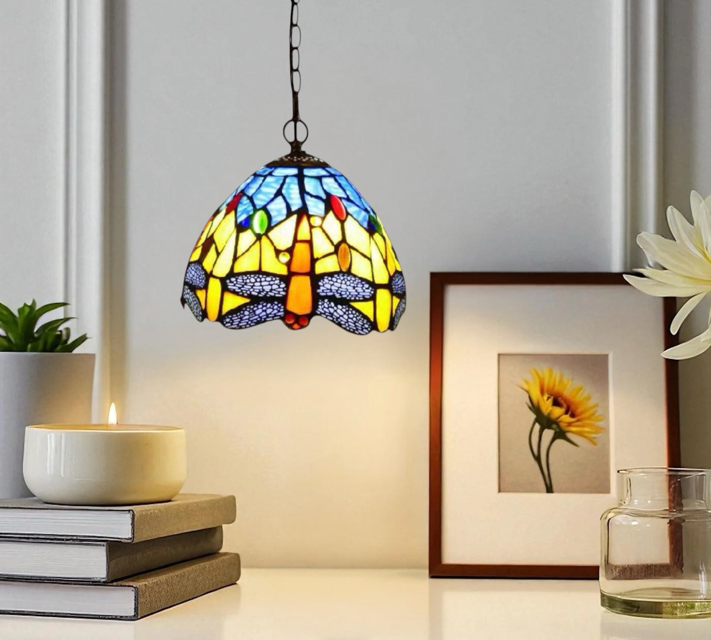 CDH 10" Tiffany Pendant Lamp with 20cm lamp shade (100160SPS)