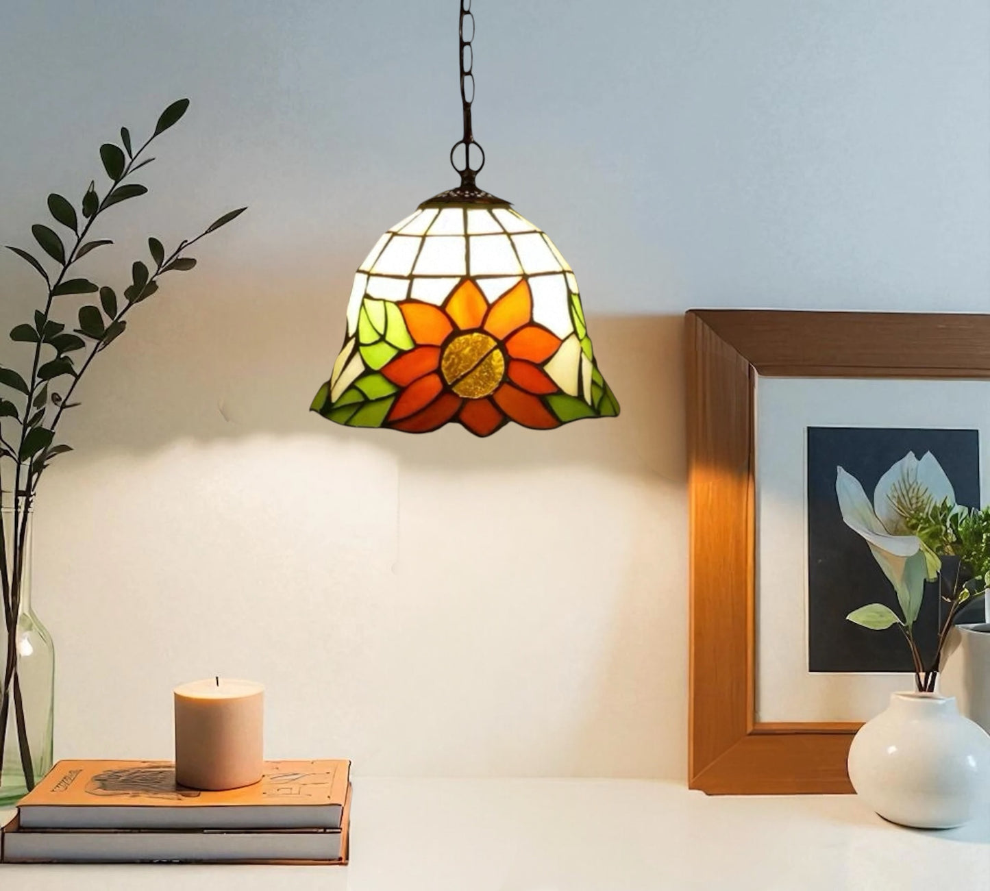 CDH 10" Tiffany Pendant Lamp with 20cm lamp shade (12068LIM)