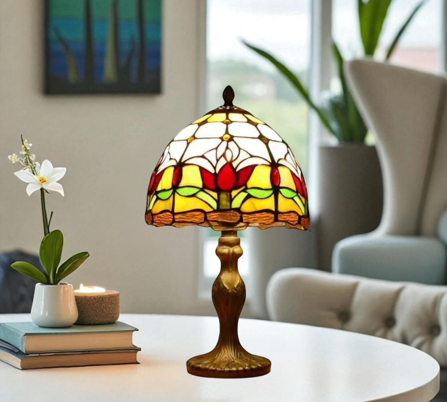 CDH 10" Tiffany Table Lamp with 20cm Shade (12009S)