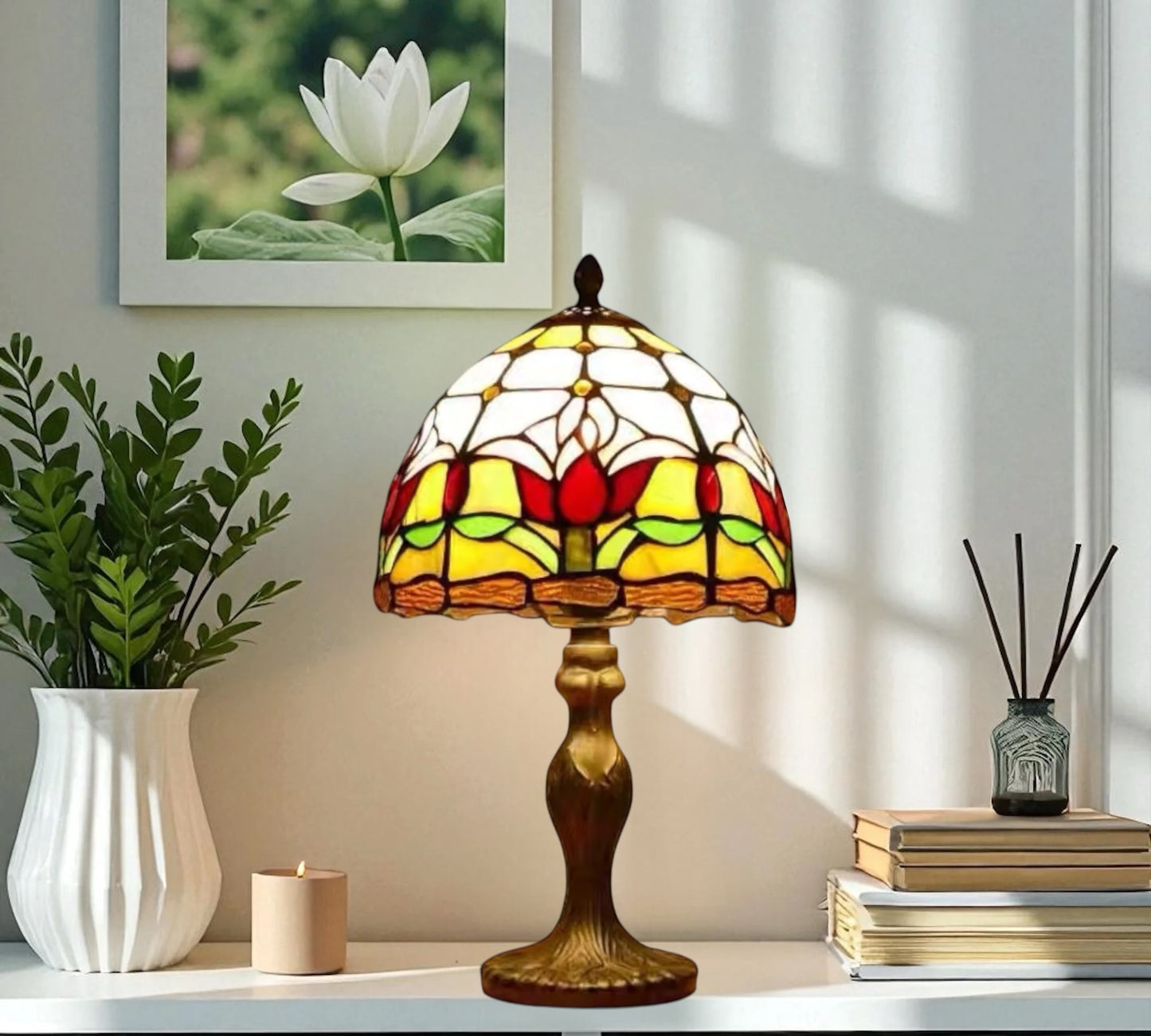 CDH 10" Tiffany Table Lamp with 20cm Shade (12009S)