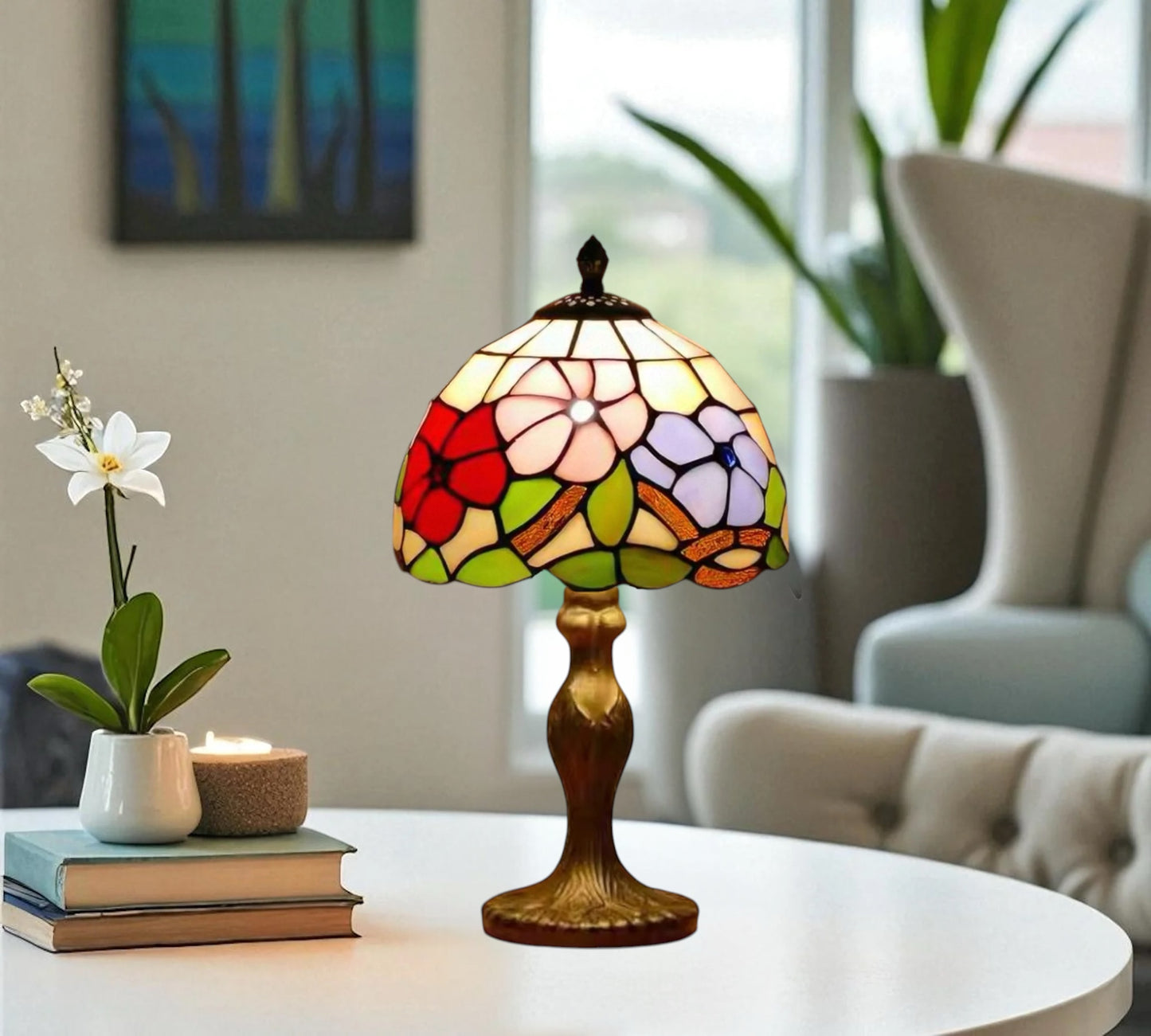 CDH 10" Tiffany Table Lamp with 20cm Shade (11002SY)