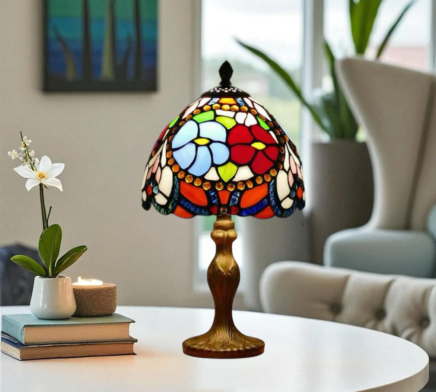 CDH 10" Tiffany Table Lamp with 20cm Shade (15030SY)