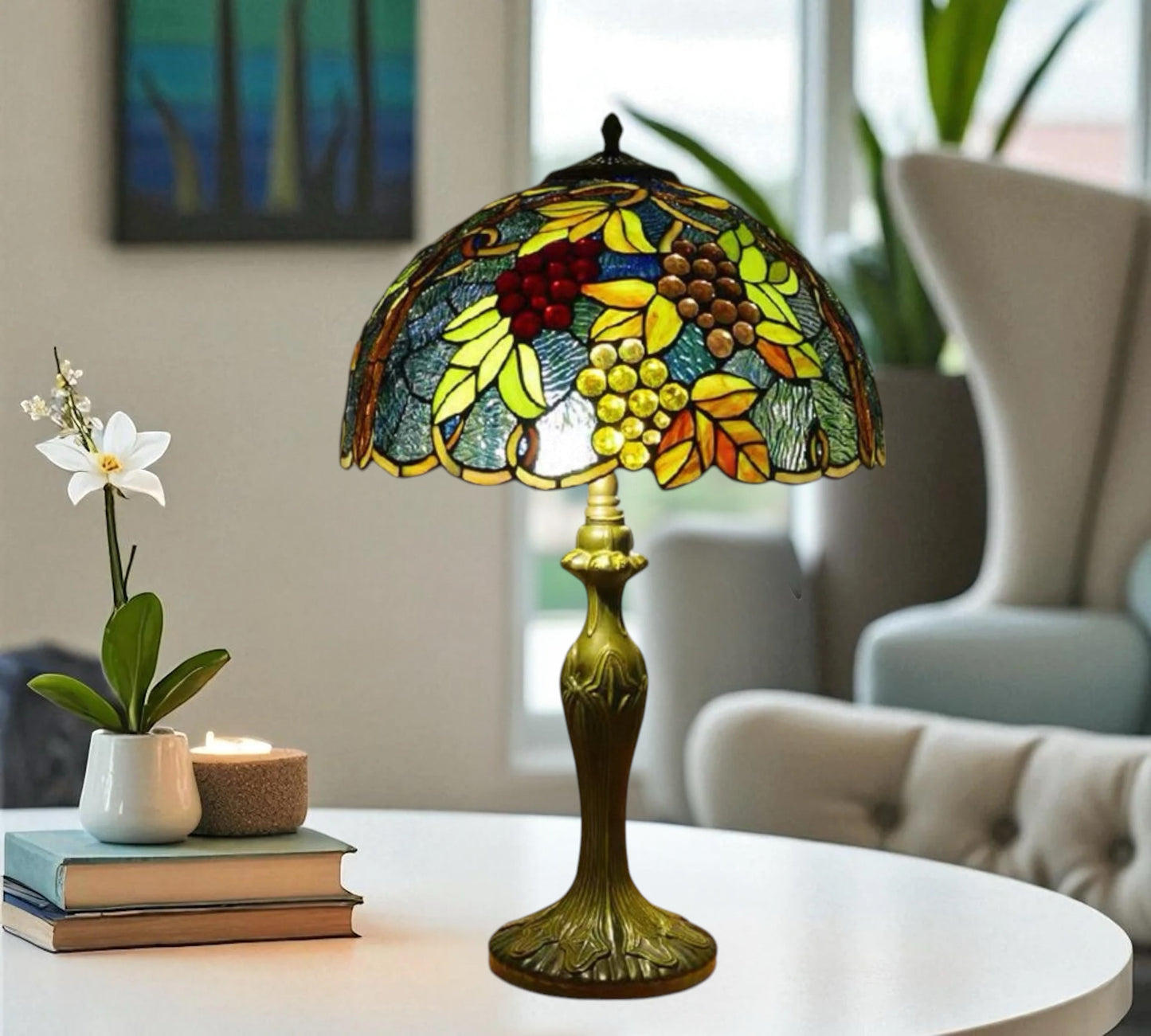 CDH 16" Tiffany Table Lamp 40cm Shade (16937)