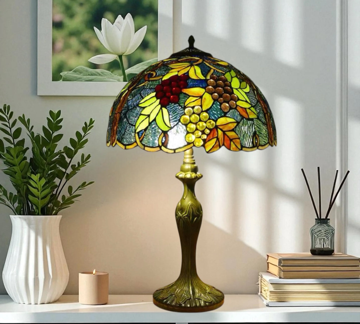 CDH 16" Tiffany Table Lamp 40cm Shade (16937)