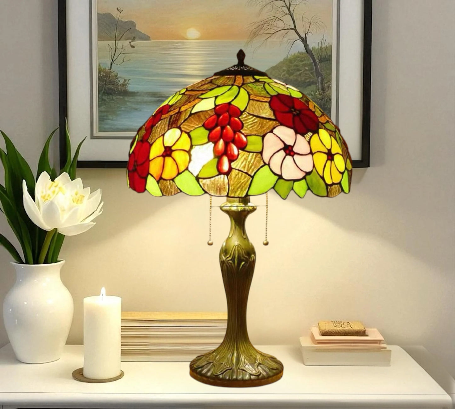 CDH 16" Tiffany Table Lamp 40cm Shade (15006)
