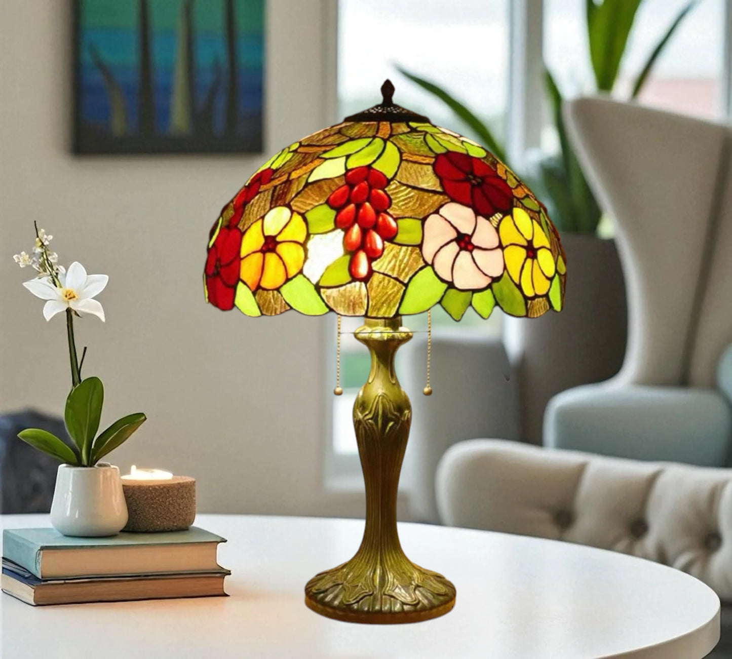 CDH 16" Tiffany Table Lamp 40cm Shade (15006)