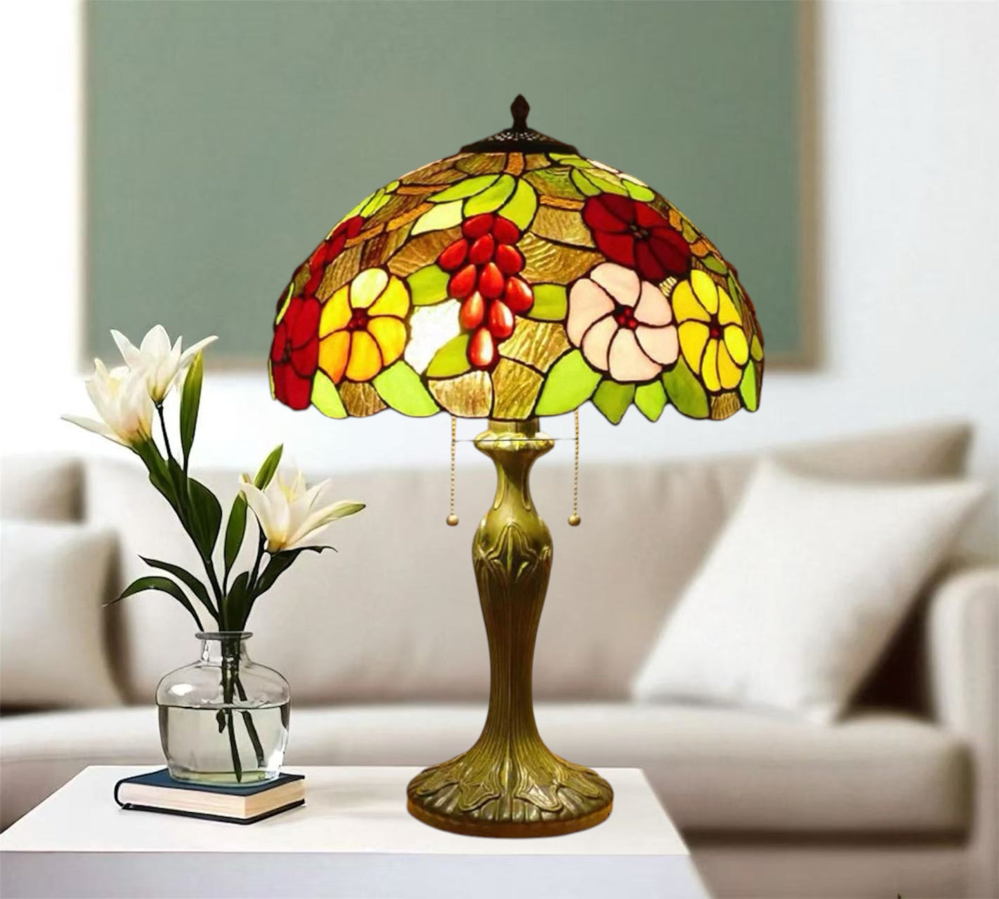 CDH 16" Tiffany Table Lamp 40cm Shade (15006)