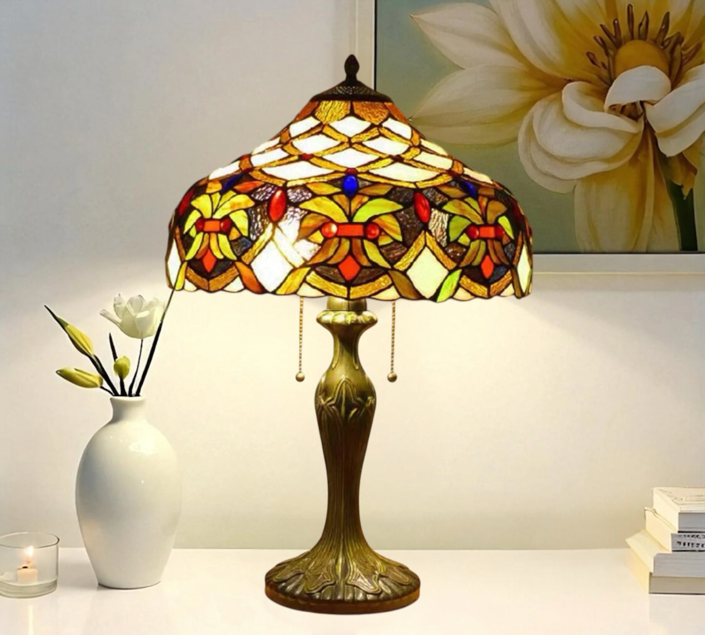 CDH 16" Tiffany Table Lamp 40cm Shade (15009)