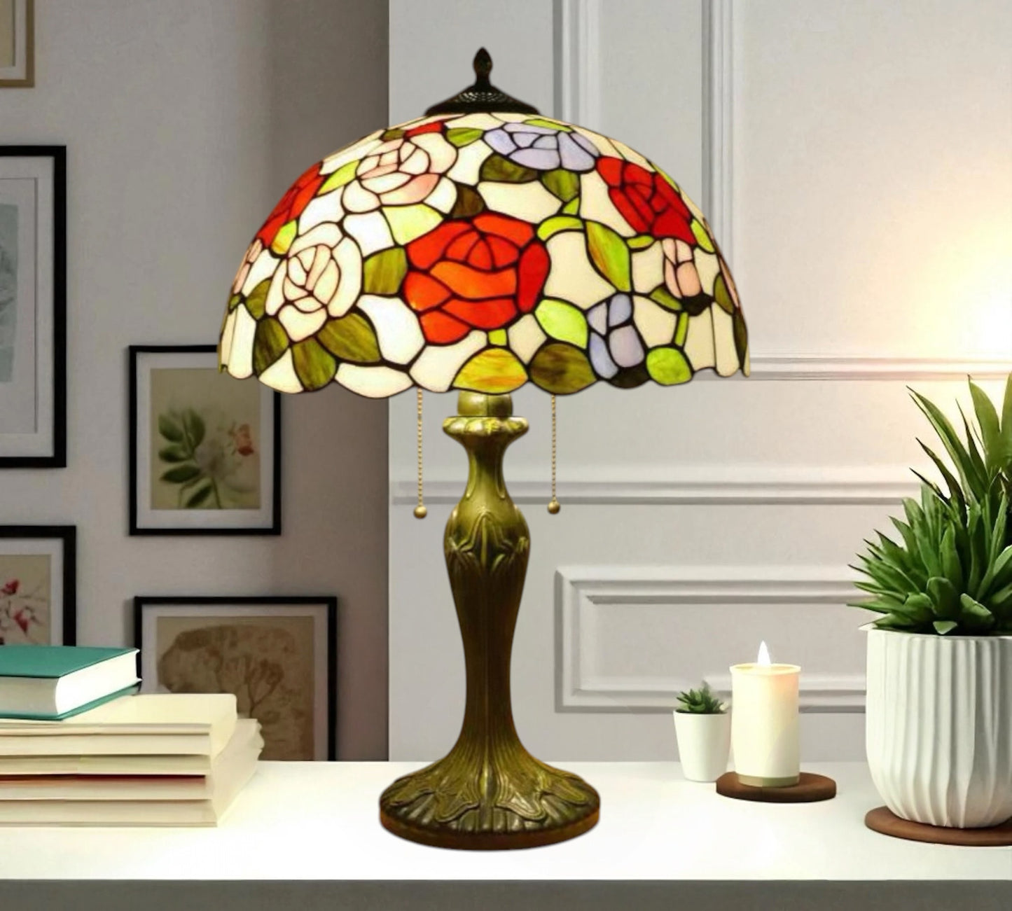 CDH 16" Tiffany Table Lamp 40cm Shade (15018)