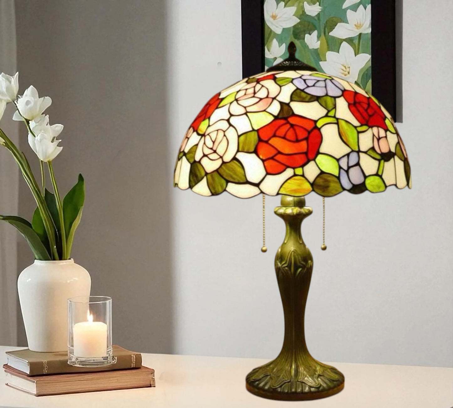 CDH 16" Tiffany Table Lamp 40cm Shade (15018)