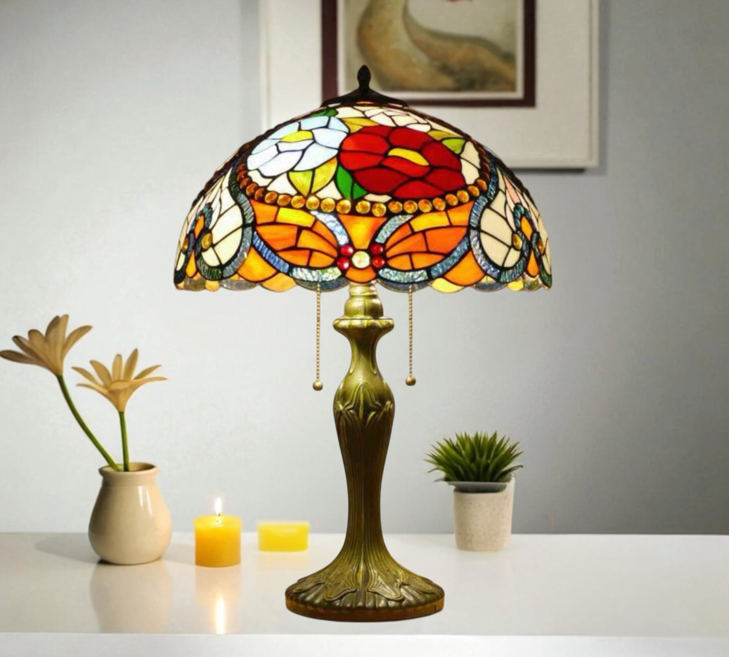 CDH 16" Tiffany Table Lamp 40cm Shade (15030)
